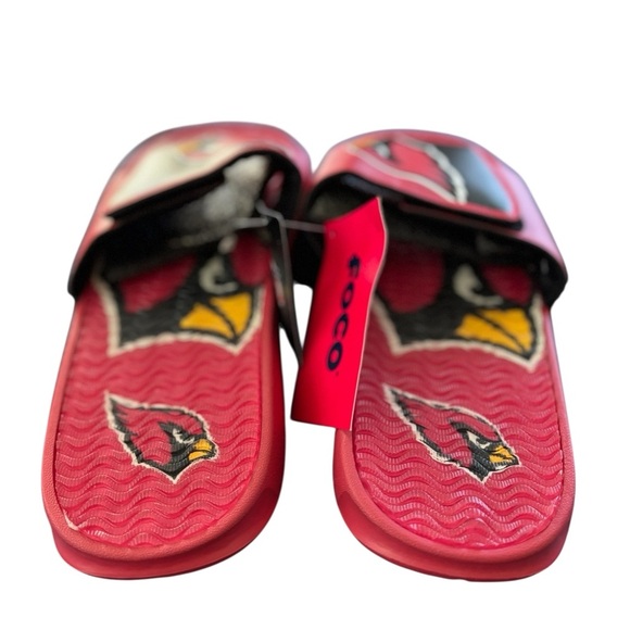 Arizona Cardinals Colorblock Big Logo Gel Slide Red Men’s Size 9-10 Team Pride - Picture 4 of 7